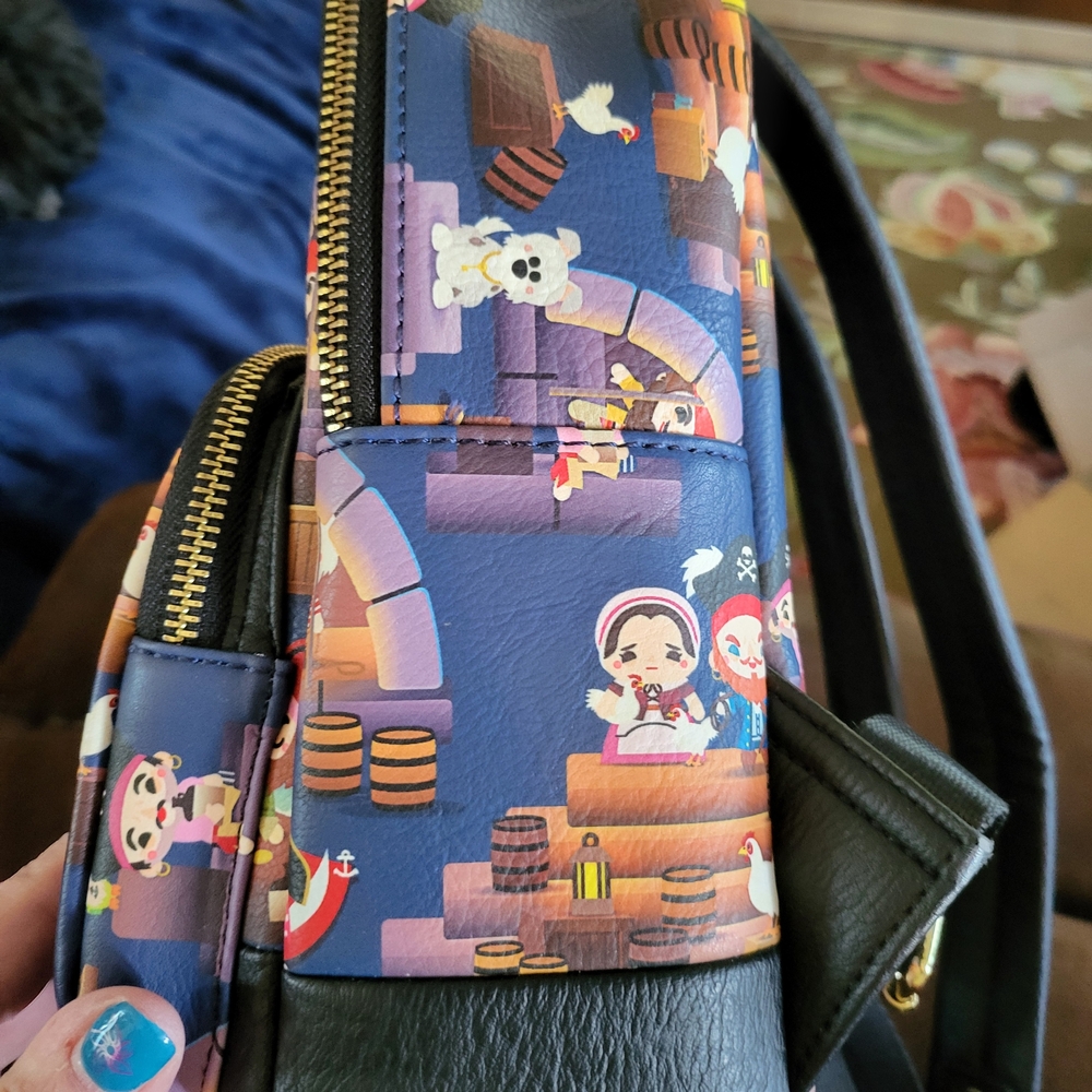 Disney Parks Pirates Of The Caribbean Loungefly  Pirate Mini Backpack - Blue - Picture 2 of 6